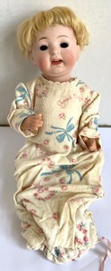 Vintage Doll, Carrier, Quilt and Clothing