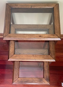 Petite Vintage Glass Top Nesting Tables