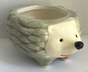 Darling Petite Ceramic Animal Themed Planters and a Bronze Platter