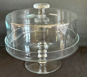 Glass Cake Dome Pedestal Tray and Server