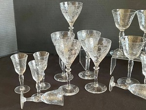 Variety of Vintage Crystal Stemware Pieces