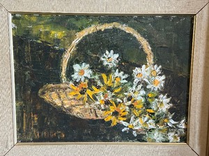 Vintage Framed Original Oil on Canvas Floral Painting
