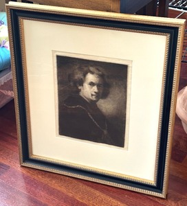 Vintage Portrait Etching of Rembrandt