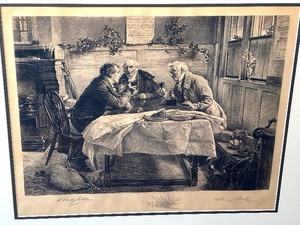Vintage Framed Black and White Engraving by W. Denby Sadler