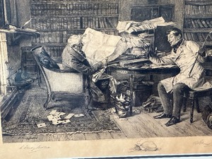 Vintage Framed Black and White Engraving by W. Denby Sadler