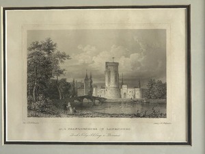 Vintage Framed German Etching