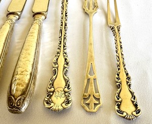 Vintage Sterling Silver Relish Forks and Dinner Knives