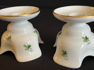 Pair of Augarten Weinlaub Streuer Candle Holders