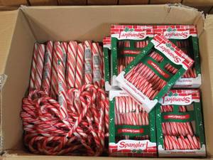 lot 32 image: Large LOT of Candy Canes & Peppermint Sticks - ALL HAVE BEST BY DATES IN 2024