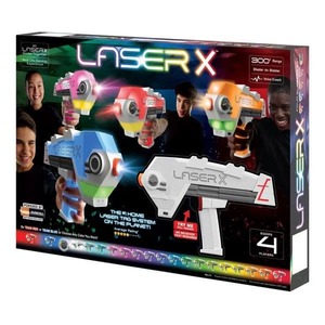 lot 2 image: Laser X 4 Pack Blaster Laser Toy Game 4 Player Laser Gaming
