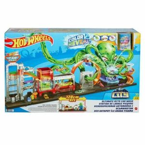 lot 5 image: Hot Wheels City Ultimate Octo Car Wash Playset & 1 Color Reveal Toy Car in 164 Scale
