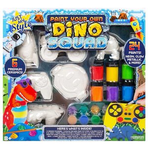 lot 6 image: JUST MY STYLE PAINT YOUR OWN DINO SQUAD WITH 6 CERAMICS & 24 PAINTS