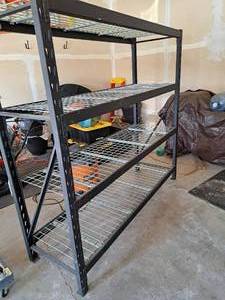 lot 540 image: 6 4-tier Black Wire Rack Pallet Racking