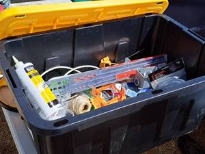 lot 598 image: Lot of  Hardware - Boring Bits, Brackets, Rope, Wire Wrap, Misc. Electrical Supplies
