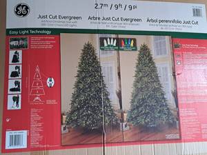 lot 544 image: GE Just Cut Evergreen 9 900 Color Choice LED Artificial Christmas Tree (in original box)