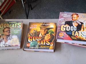 lot 721 image: Lot of (3) Good Eats The EarlyMiddleLater Years by Alton Brown Recipe Books