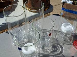 lot 688 image: Lot of (5) Clear Glass Candleholders