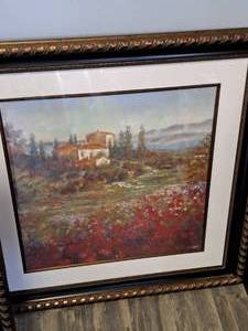 lot 773 image: Oil Painting - Villa by Lange Signed , Ornate FrameDouble Matte