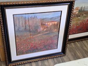 lot 774 image: Oil Painting - Villa by Lange Signed , Ornate FrameDouble Matte