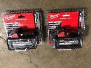 lot 17 image: 2 Lots of Assorted M18 18-Volt Lithium-Ion High Output Battery Pack 6.0Ah by Milwaukee   Customer Returns See Pictures