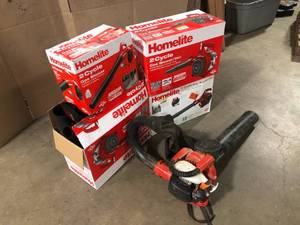 lot 21 image: Lot of Assorted Homelite Leaf Blowers Customer Returns See Pictures