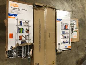 lot 29 image: Lot of Mixed Utility Shelving Customer Returns See Pictures