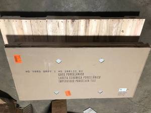 lot 34 image: 6 Boxes of Yardan Gray 24 in. x 48 in. Matte Porcelain Stone Look Floor and Wall Tile (15.32 sq. ft.Case) by MSI  Customer Returns See Pictures