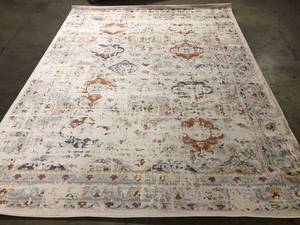 lot 51 image: Omaha Kian Vintage Global Oriental Cream 7 ft. 10 in. x 10 ft. 6 in. Area Rug by Well Woven Customer Returns See Pictures