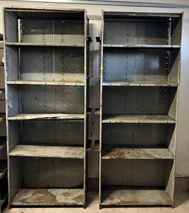 lot 2 image: Two Large Metal Shelves 8 Ft x 38W x 18 D