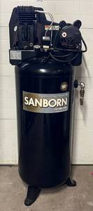lot 8 image: Sanborn Cast Iron Series 7 HP 60 Gallon Air compressor