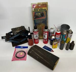 lot 30 image: Group Of Misc. Automotive Sprays, Sissor Jack And More