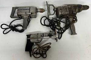 lot 39 image: Three Vintage Drills Including Milwakee And More