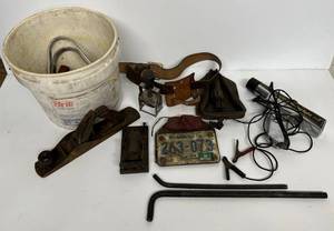 lot 46 image: Misc. Vintage Tools Including Fold Up Shovel
