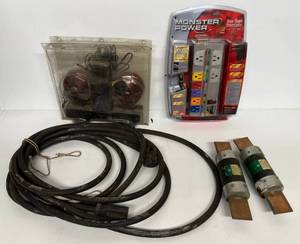 lot 50 image: Group Of Misc. Electrical Items Including Vintage Fuses And Morwe