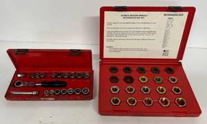 lot 79 image: Snap-On Ratcheting Low Clearance Socket Set (Missing Size 13 Socket)  & Mac Brand 20 Pc. Master Spindle Rethreader Die Set