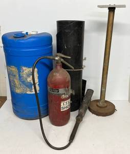lot 96 image: Group Of Misc. Shop Stuff Including Heavy Metal Stand Support And More