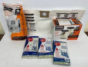 lot 131 image: Bin Full Of Misc. Filters Including Hoover Upright Type A , Ridgid And More