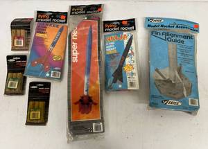 lot 170 image: Group Of Vintage Estes Model Rocket Kits With Engines