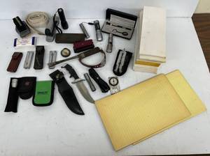 lot 173 image: Group Of Misc. Outdoor Items Including Knives , Leatherman And More
