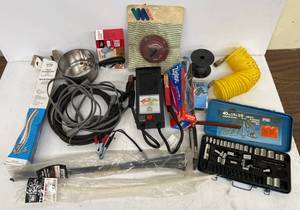 lot 192 image: Large Group Of Misc. Garage Tools And More Including Battery Tester