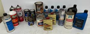 lot 198 image: Group Of Misc. Automotive Solvents And More (Some Used Half Full)