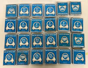 lot 205 image: Group Of Misc. Sizes Of MI Heavy Duty Muffler Clamps