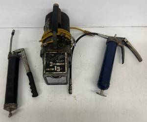 lot 238 image: Group Including Fast Vac 2 Stage Dv-85 Vacuum Pump And Grease Guns