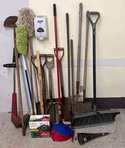 lot 262 image: Large Group Of Misc. Vintage Shovels And More