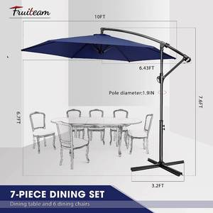 Fruiteam 10 Foot Olefin Patio Umbrella