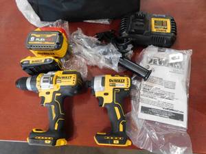 DEWALT  20V MAX XR Hammer Drill and ATOMIC Impact Driver 2 Tool Combo Kit with 6.0Ah Batteries  2.0Ah Battery,  Charger, and Bag