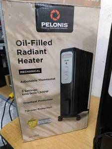 Pelonis  1,500-Watt Oil-Filled Radiant Electric Space Heater with Thermostat