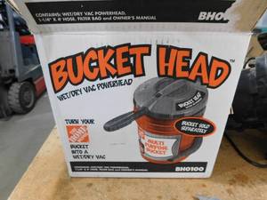 Bucket Head  5 Gallon 1.75 Peak HP WetDry Shop Vacuum Powerhead with Filter Bag and Hose