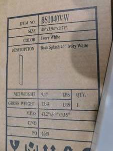 (2) Timeless Home 40 in. W Quartz Vanity Backsplash in Ivory White