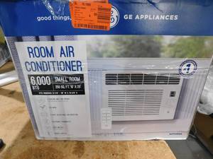 New GE  6,000 BTU 115-Volt Window Air Conditioner for Bedroom or 250 sq. ft. Rooms in White with Remote, Included Install Kit